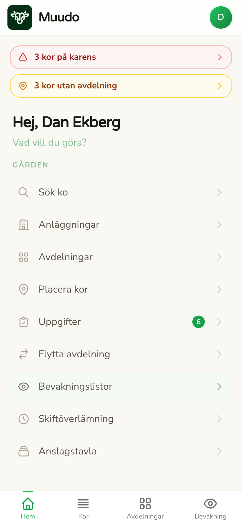 Hem — gårdens läge
