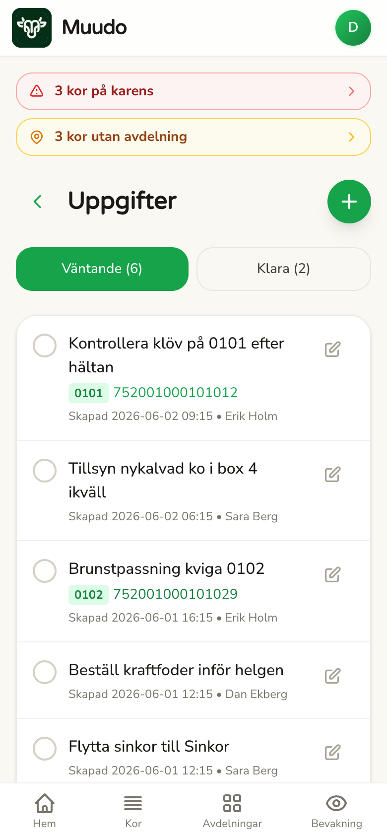 Uppgifter